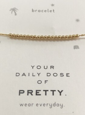 银镀金一排小金珠手链 许愿手链 抽拉链可调节 美国Dogeared正品