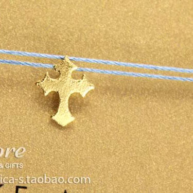 丝线款 银镀金【哥特十字架】吊坠 许愿项链  美国Dogeared正品