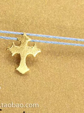 丝线款 银镀金【哥特十字架】吊坠 许愿项链  美国Dogeared正品