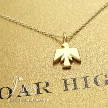 雷鸟 许愿项链 925银镀金 金色锁骨链 美国Dogeared正品