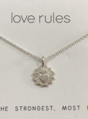 love rules爱情规则许愿项链 爱心光芒银色锁骨链 Dogeared 正品
