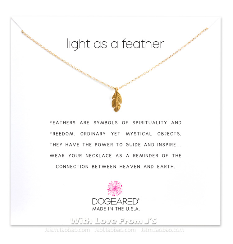 金色银色羽毛轻如鸿毛许愿项链