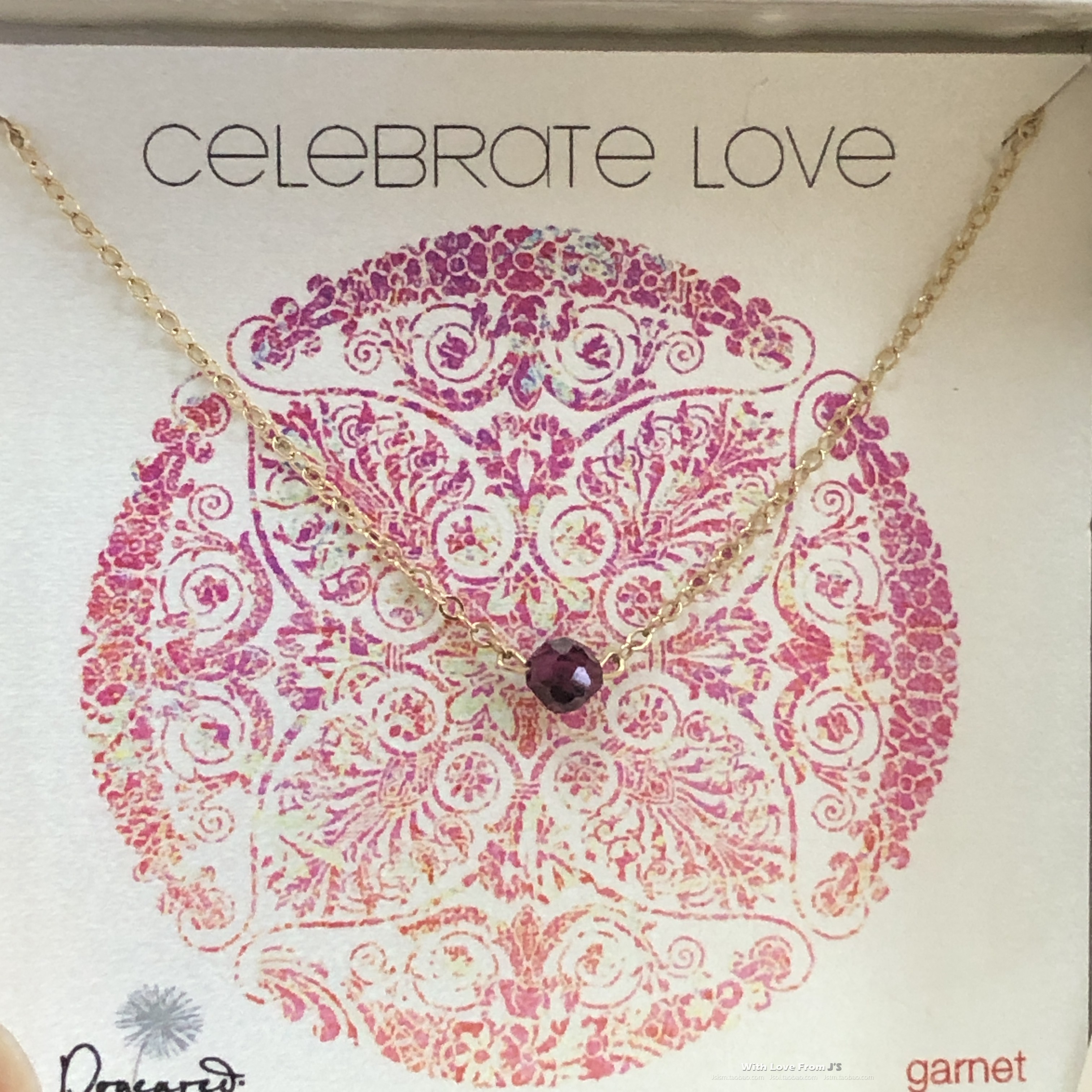 银镀金链切割面石榴石迷你珠项链 婚礼迷你礼盒 美国Dogeared正品