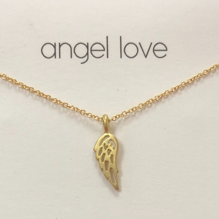 美国镂空天使翅膀锁骨链许愿项链金色银色银饰品Dogeared正品