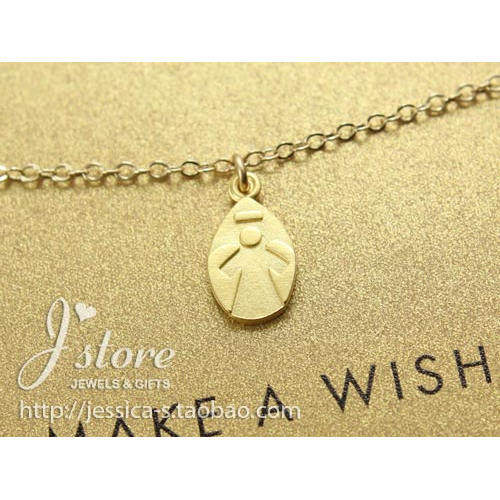 925银镀金链【我的天使】吊坠 许愿手链 美国 Dogeared 正品