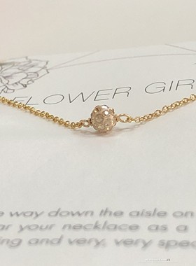 银镀金闪亮小球项链 花童 撒花女孩礼物 伴手礼 美国Dogeared正品