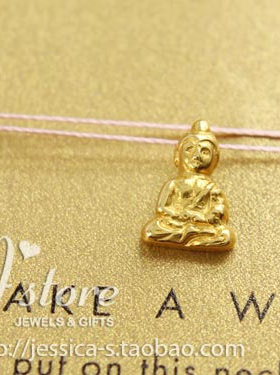 丝线款 银镀金【佛祖】吊坠 许愿项链 美国Dogeared正品