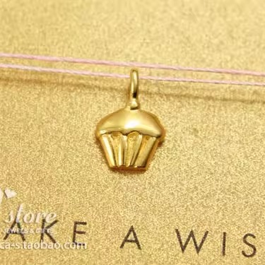 丝线款 银镀金【纸杯蛋糕】吊坠 许愿项链  美国Dogeared正品