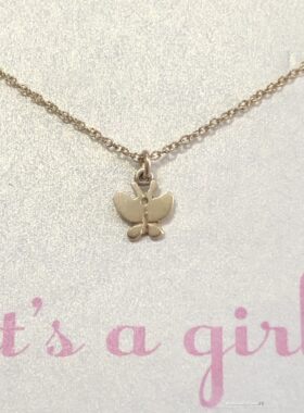 迷你小蝴蝶许愿项链 it's a girl 延长链可调节 美国Dogeared正品