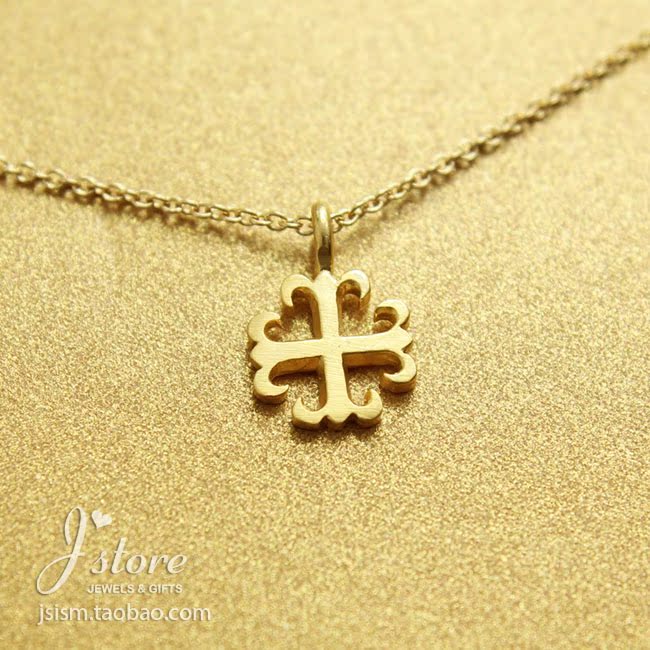 英国十字架 许愿项链 925银 银镀金链锁骨链 美国Dogeared正品
