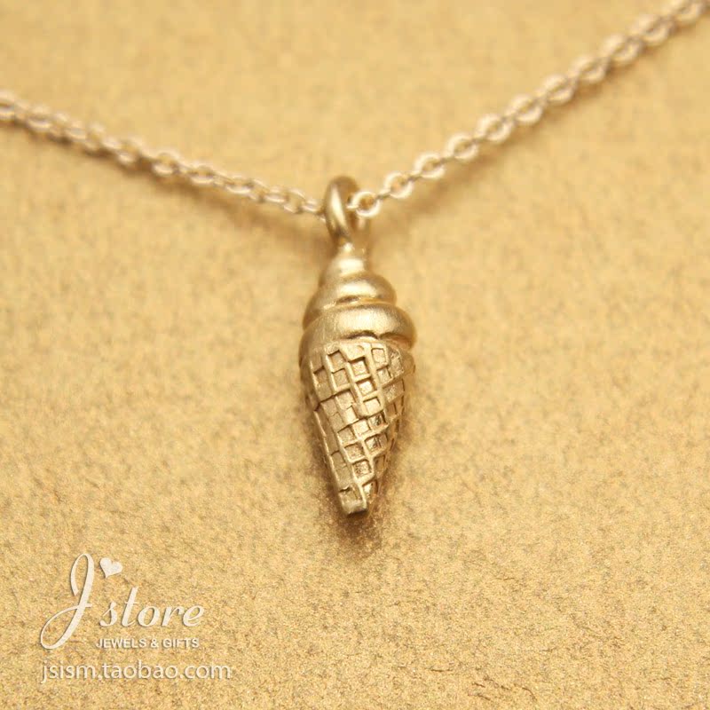 圆筒冰激凌 甜筒 蛋卷 冰淇淋 许愿项链 锁骨链 美国Dogeared正品