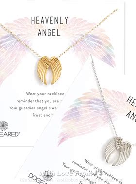 美国Dogeared正品㊣许愿项链※Heavenly Angel 神圣守护天使翅膀