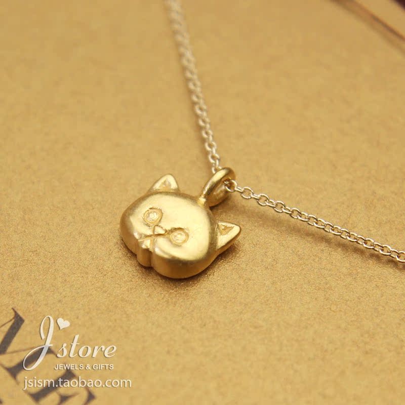 猫咪 喵星人 许愿项链 925银镀金锁骨链项链 美国 Dogeared 正品