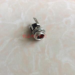 DC电源座5.5mm金属DC插座 5.5*2.1金属直流 拧螺丝 DC座开孔8毫米