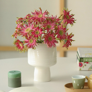 饰花道插花 雅辑 家居陶瓷装 日常花器花插 郁金香花瓶 流云花瓶