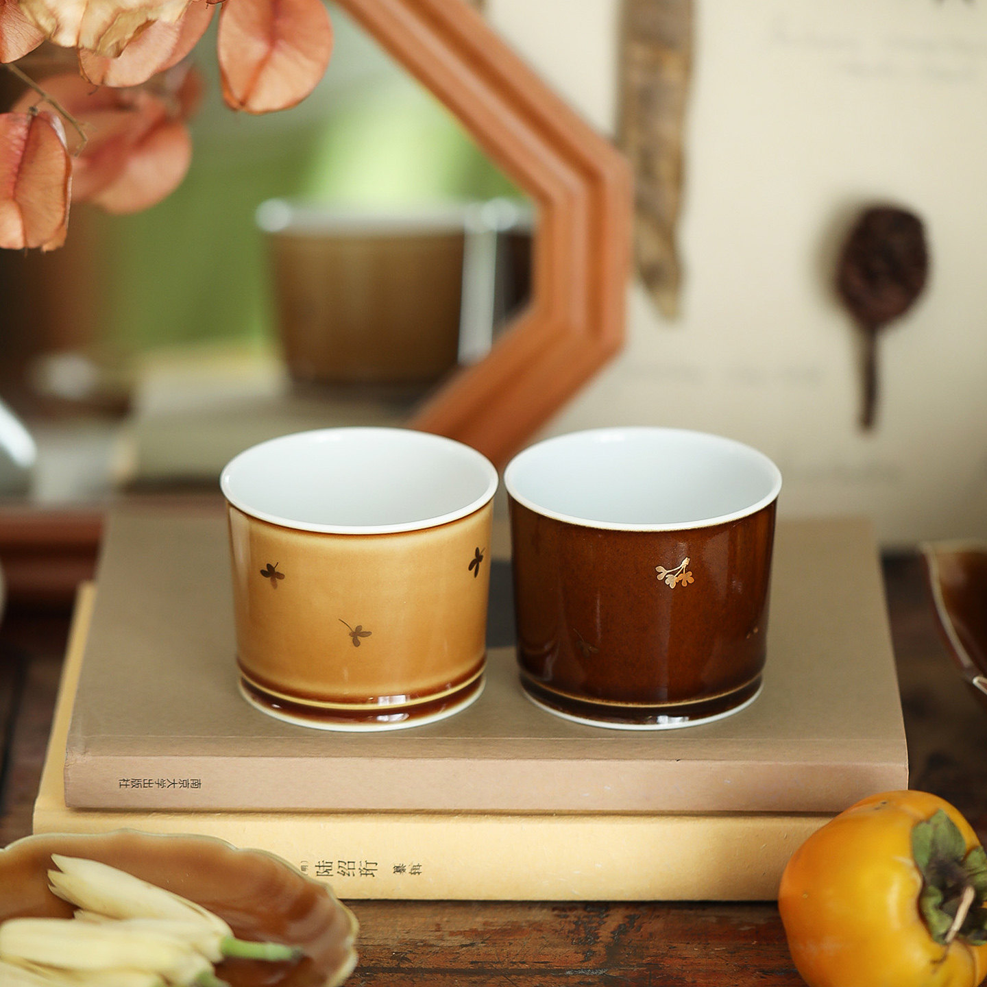 雅辑 秋日来信。金桂对杯主人杯功夫茶杯 果盘 伴手礼盒 手工陶瓷,餐饮具,茶杯,淘宝优惠券,粉丝福利购,淘宝优惠卷