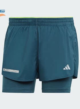 Adidas/阿迪达斯正品ULTI 2IN1女子透气跑步运动短裤HZ4481