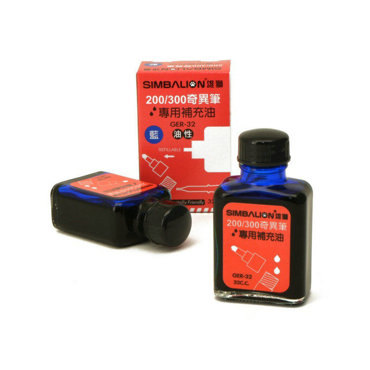 SIMBALION 라이온 마커 잉크 32CC 대만산 블루 스트레인지 펜 리필 잉크