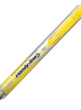 日本pentel 自动荧光笔 黄色荧光笔