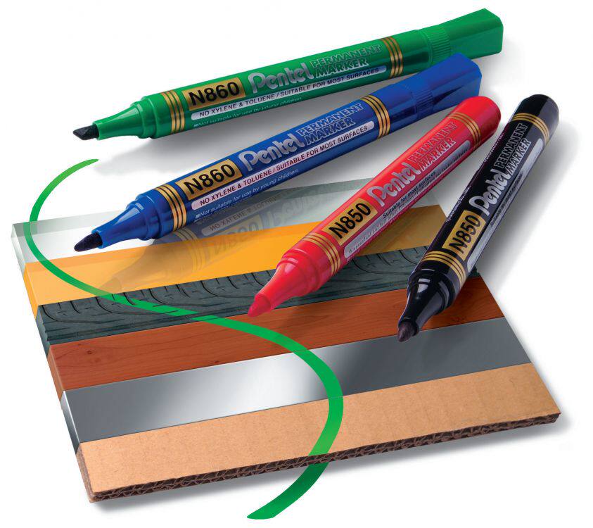일본 펜텔 N860 플랫 팁 마커 펜텔 유성 펜 블랙