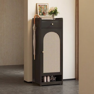 家用门口外长40cm宽鞋柜多层单门窄迷你小型透气43码鞋子竹鞋柜子