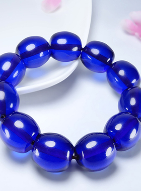 波罗的海蓝色琥珀蓝珀手链 琥珀蜜蜡手串 男款女款 贵族蜜蜡老蜜