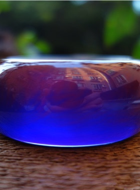 波罗的海蜜蜡蓝珀宽条变色手镯手链加宽琥珀净水渐变光蓝色手镯