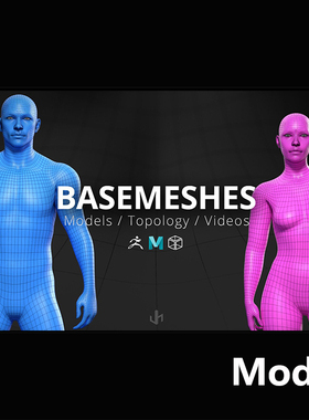 Model 男女基础网格拓扑模型Basemesh Kit