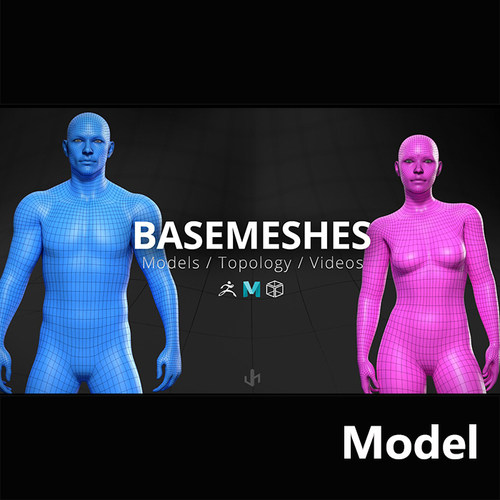 Model 男女基础网格拓扑模型Basemesh Kit