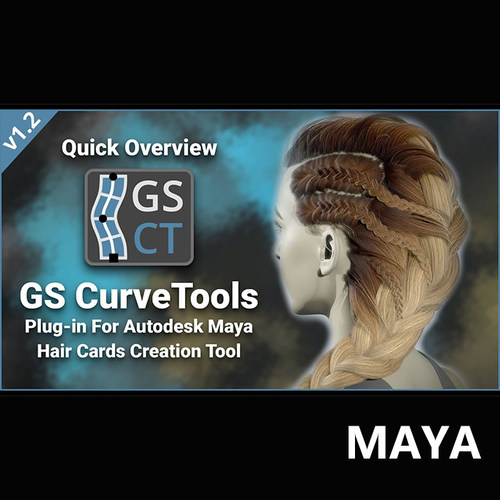 Tools Maya头发插片插件GS Curvetools v1.3.8 2017-2025