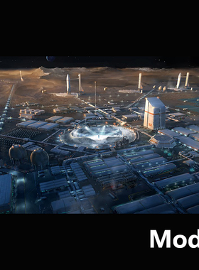 Model Space Colony太空基地建筑kitbash3d模型资源