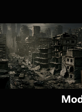 Model 战争毁灭建筑废墟kitbash3d模型资源