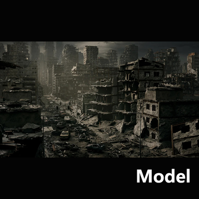 Model 战争毁灭建筑废墟kitbash3d模型资源