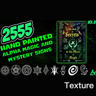 Texture 2555个手绘矢量svg魔法神秘符文标志神圣图案Alpha素材