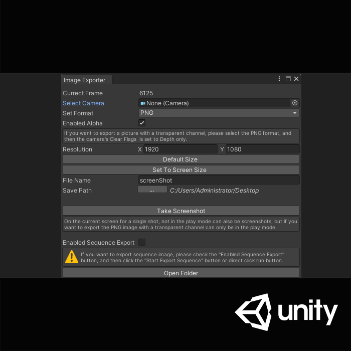Unity3D 引擎截图序列帧插件taecgLibrary