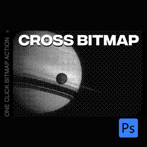 PS 复古像素噪点图像动作文件Cross Bitmap Action
