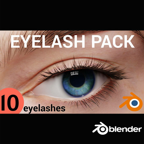 Model 10组风格化写实眼睫毛模型blender模型素材