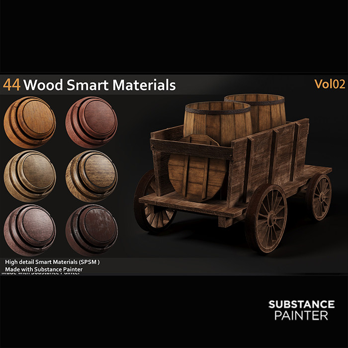 Substance 44组高品质木纹spsm智能材质球