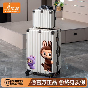 袋鼠全pc材质行李箱2025热卖加厚耐用女28寸大容量静音轮拉杆男24