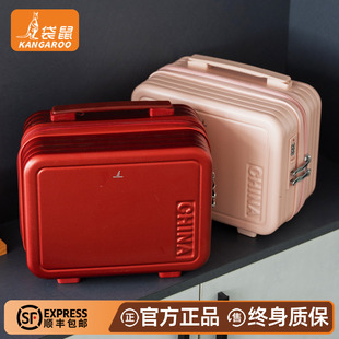 袋鼠化妆包可挂行李箱附加包12寸迷你小箱子登机手提小型轻便密码
