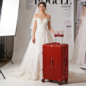 袋鼠红色行李箱结婚陪嫁女生高颜值大容量拉杆旅行密码 皮箱子24寸