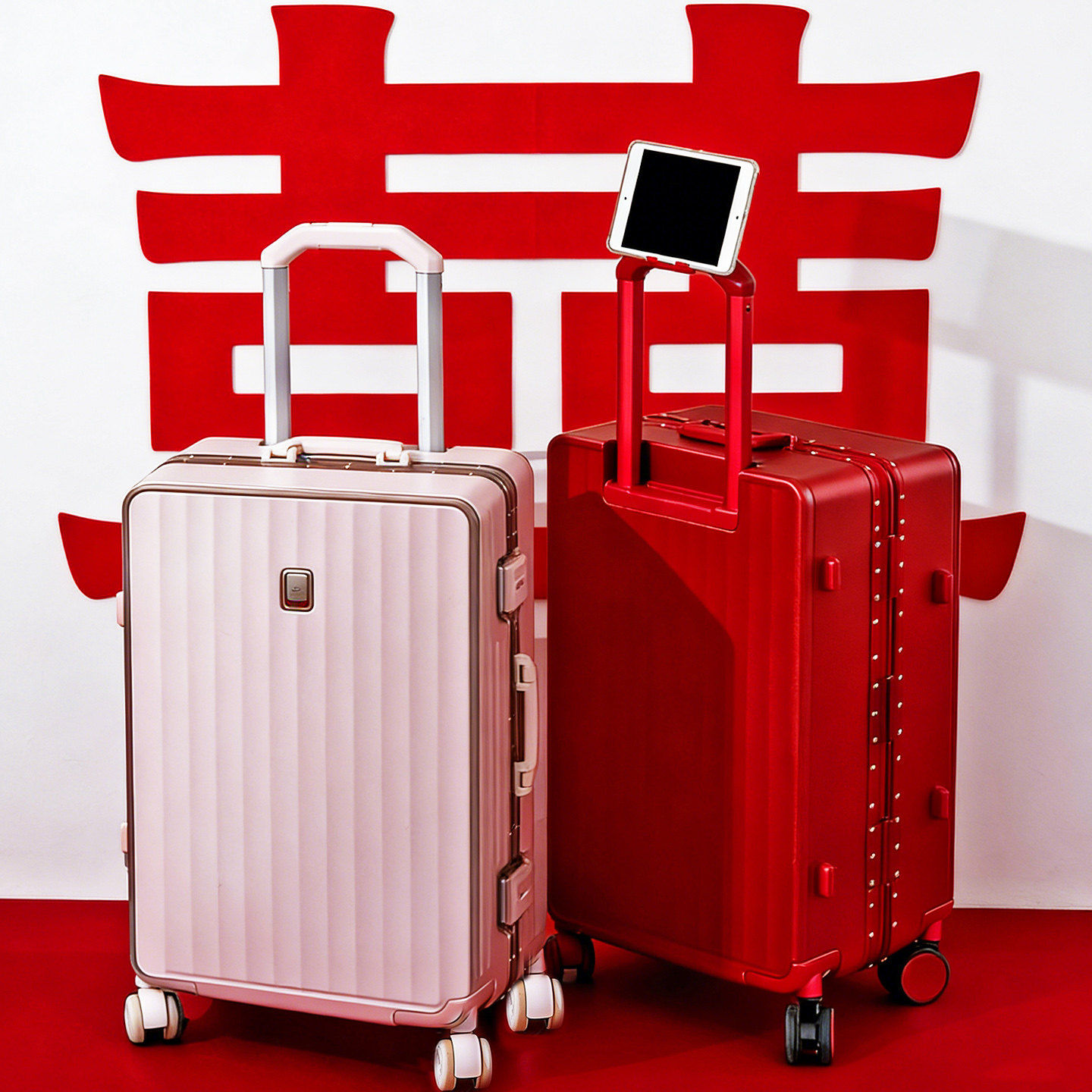 袋鼠红色行李箱结婚陪嫁2026新款女方新婚婚礼拉杆密码皮箱子24寸,箱包皮具/热销女包/男包,旅行箱,淘宝优惠券,粉丝福利购,淘宝优惠卷