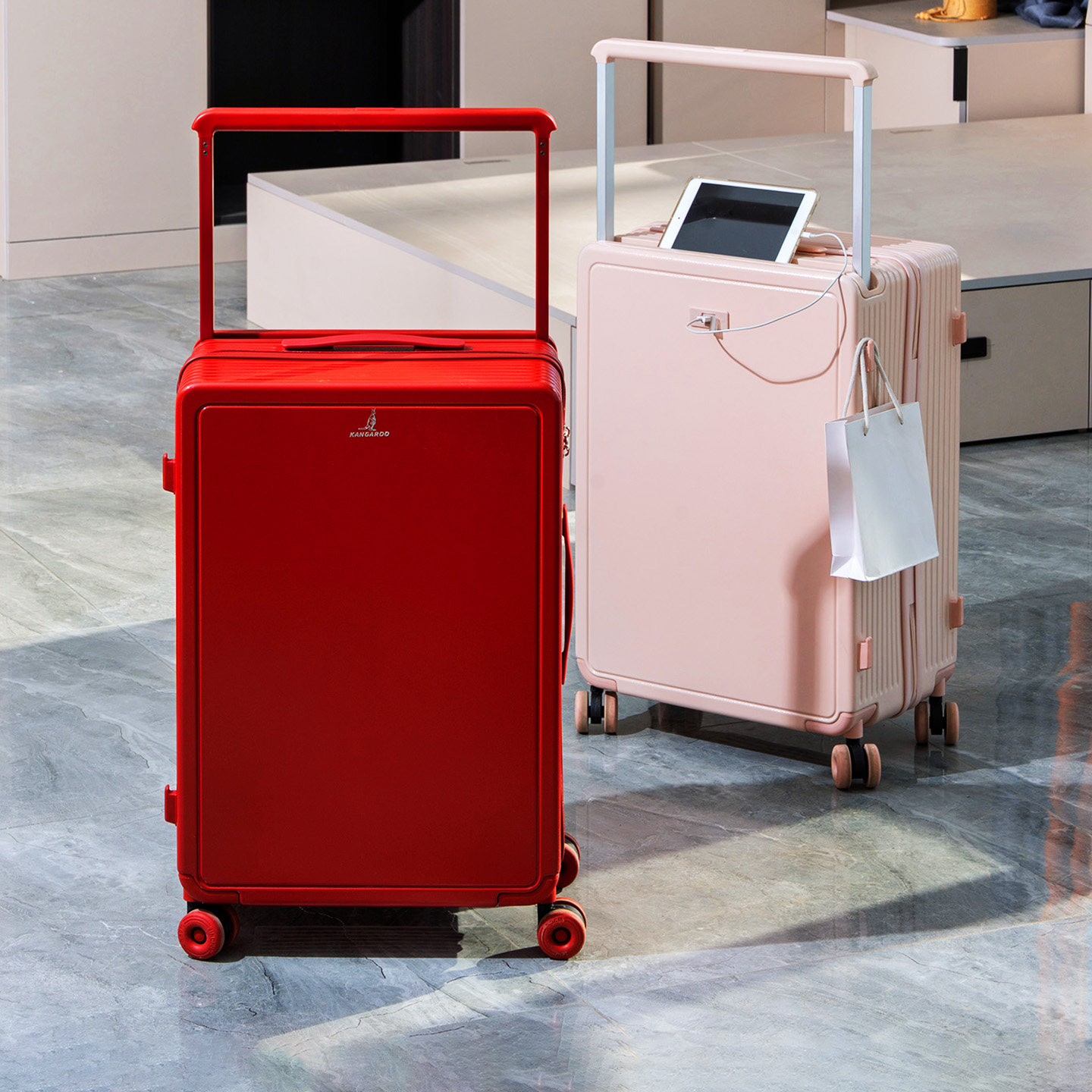 袋鼠红色行李箱结婚陪嫁2026新款女方婚礼新婚拉杆密码皮箱子24寸