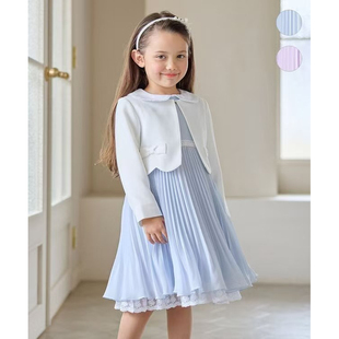 纯原日单anyfam26新款荷叶边女童外套春秋季西服经典学院短款西装