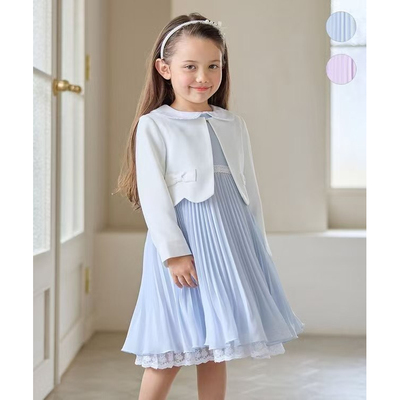 纯原日单anyfam26新款荷叶边女童外套春秋季西服经典学院短款西装