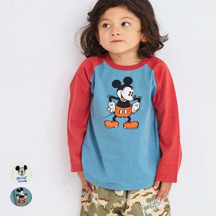 纯原日单潮牌马牌markeys 25秋季新款迪士尼男女童纯棉插肩袖T恤