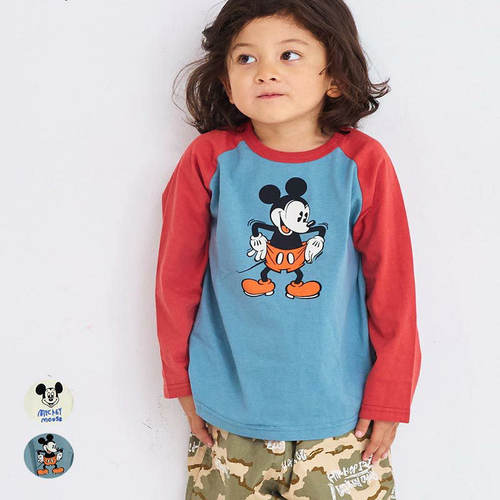 纯原日单潮牌马牌markeys 25秋季新款迪士尼男女童纯棉插肩袖T恤