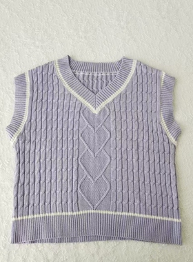 日单纯尾MP钢琴秋冬新款针织背心马甲百搭舒适休闲简约学院风