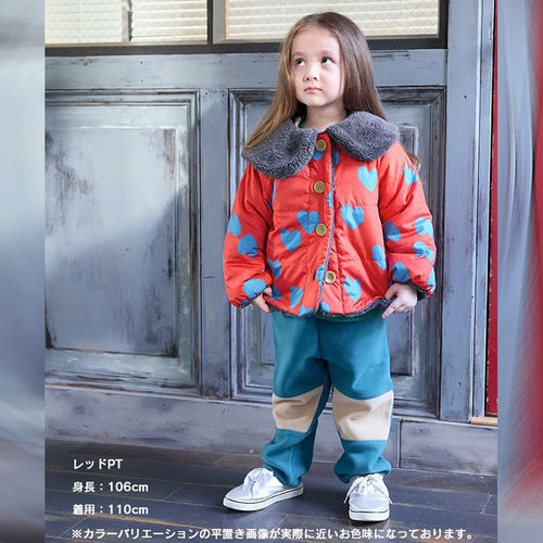 纯原日单markeys新款女童两面穿大翻领棉服棉袄毛绒里冬上衣外套