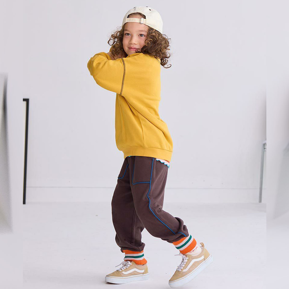 Markeys 秋季新款马牌男女童毛圈束脚休闲运动长裤